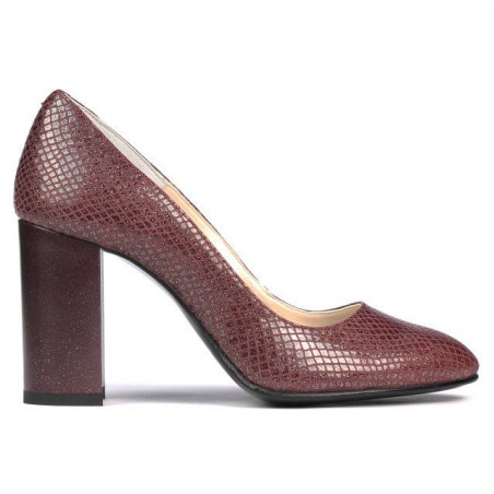 Zapatos elegantes de mujer 1269 pitón burdeos