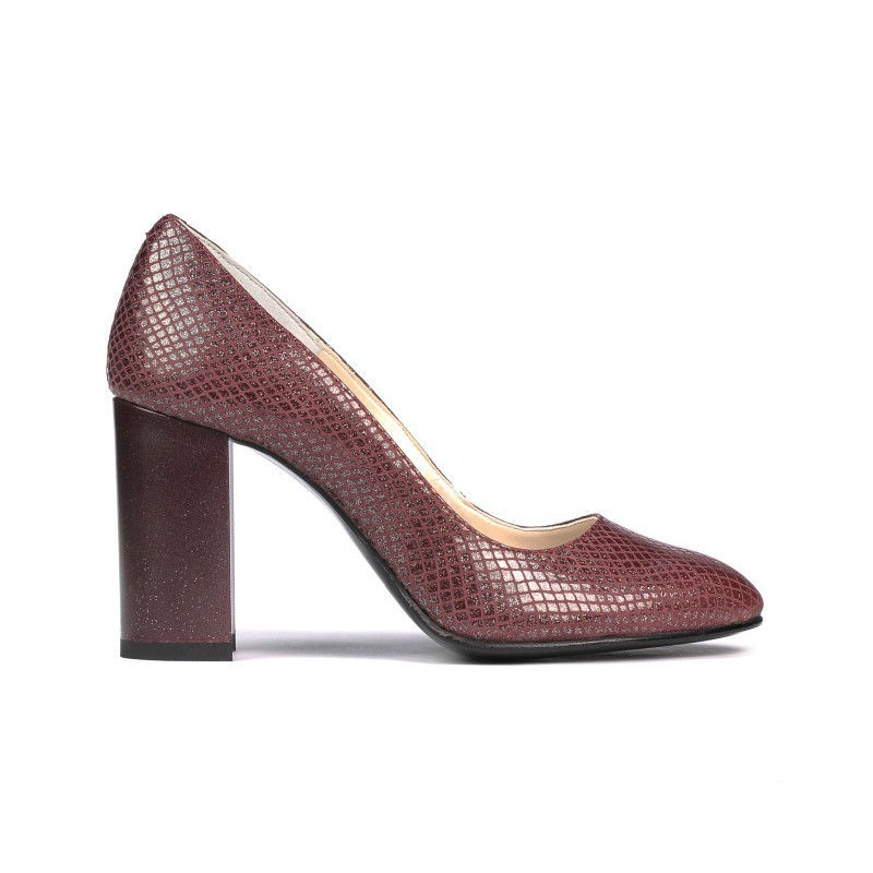 Zapatos elegantes de mujer 1269 pitón burdeos