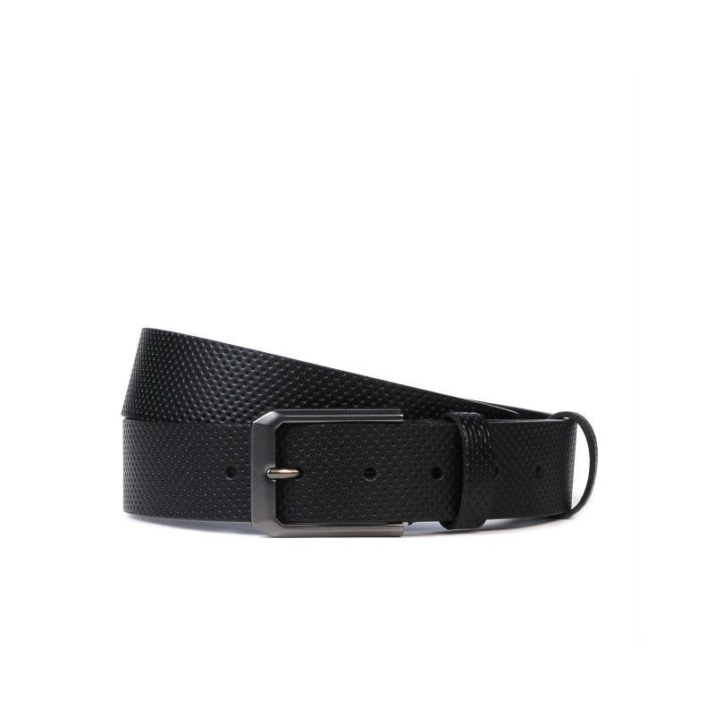 Cinturón de hombre 15bp negro perforado