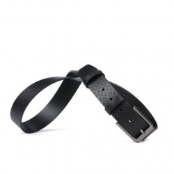 Cinturón de hombre 15bp negro perforado
