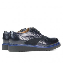 Zapatos casuales de mujer 663-1 charol índigo combinado