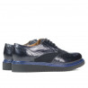 Zapatos casuales de mujer 663-1 charol índigo combinado