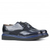 Zapatos casuales de mujer 663-1 charol índigo combinado