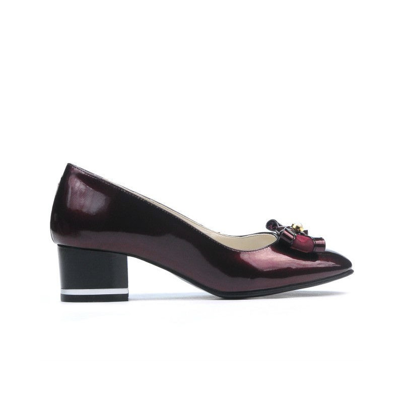 Zapatos elegantes mujer 1270 charol burdeos