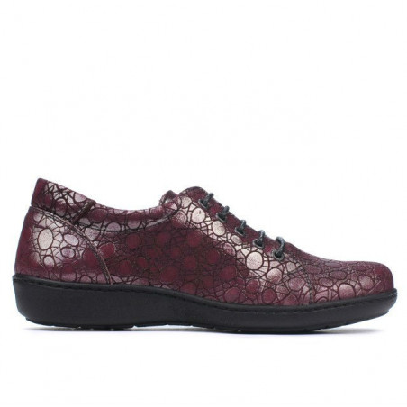 Zapatos casuales de mujer 698 burdeos nacarado