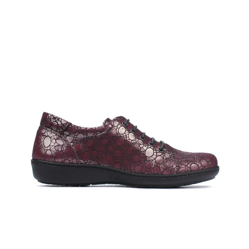 Zapatos casuales de mujer 698 burdeos nacarado