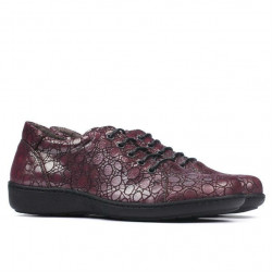 Zapatos casuales de mujer 698 burdeos nacarado