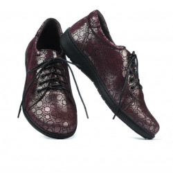 Zapatos casuales de mujer 698 burdeos nacarado