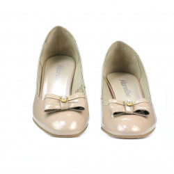 Zapatos elegantes de mujer 1270 charol marfil