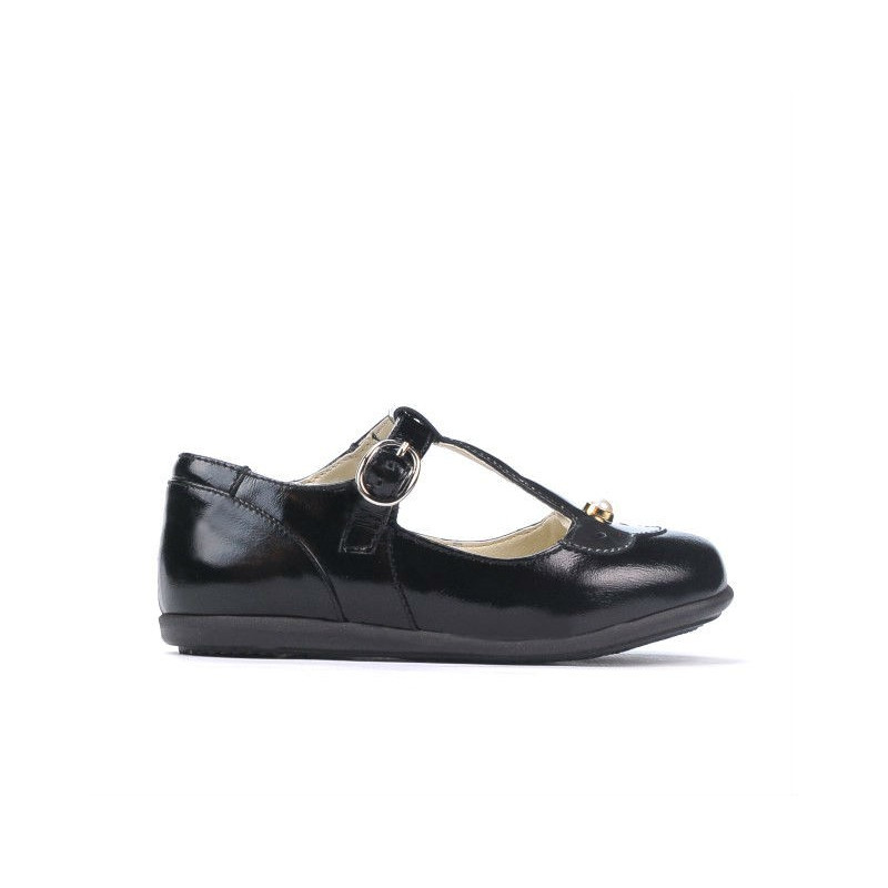 Zapatos para niños pequeños 63c charol negro combinado