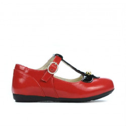 Zapatos para niños pequeños 63c charol rojo combinado