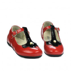 Zapatos para niños pequeños 63c charol rojo combinado