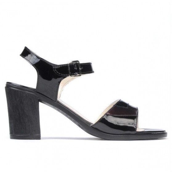 Sandalias mujer 5042 charol negro+burdeos