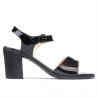 Sandalias mujer 5042 charol negro+burdeos