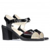 Sandalias mujer 5042 charol negro+burdeos