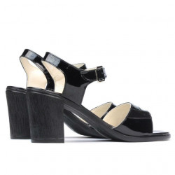 Sandalias mujer 5042 charol negro+burdeos
