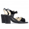 Sandalias mujer 5042 charol negro+burdeos