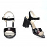 Sandalias mujer 5042 charol negro+burdeos