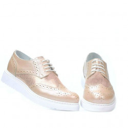 Zapatos casuales para mujer 663-2 polvo nácar combinado