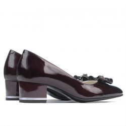 Zapatos elegantes para mujer 1270 charol burdeos satinado