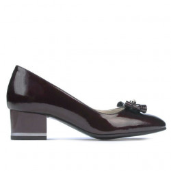 Zapatos elegantes para mujer 1270 charol burdeos satinado