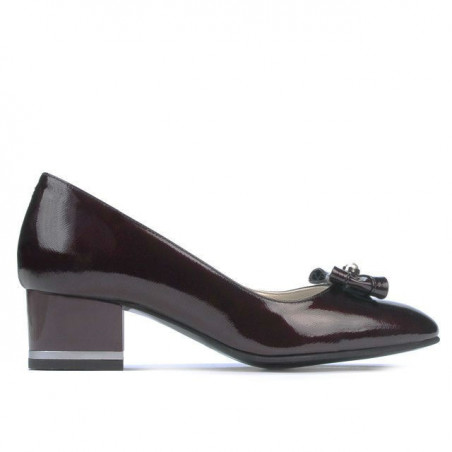 Zapatos elegantes para mujer 1270 charol burdeos satinado