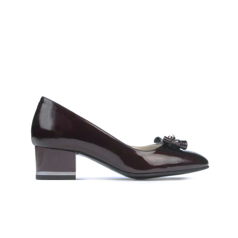Zapatos elegantes para mujer 1270 charol burdeos satinado