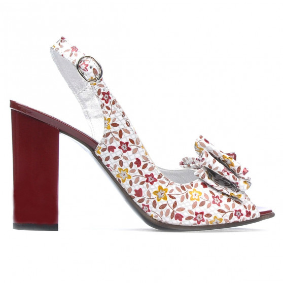 Sandalias de mujer 1256 burdeos floral multicolor