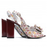 Sandalias de mujer 1256 burdeos floral multicolor