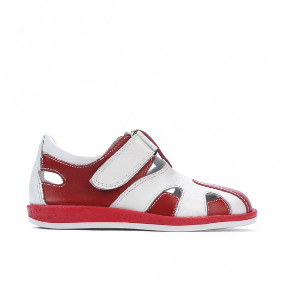Zapatos para niños pequeños 07-1c rojo+blanco
