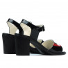 Sandalias de mujer 5042 charol negro+rojo