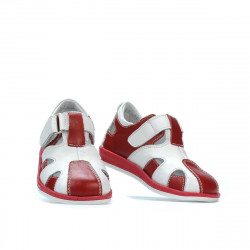 Zapatos para niños pequeños 07-1c rojo+blanco