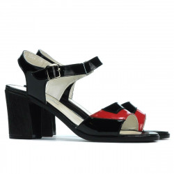 Sandalias de mujer 5042 charol negro+rojo