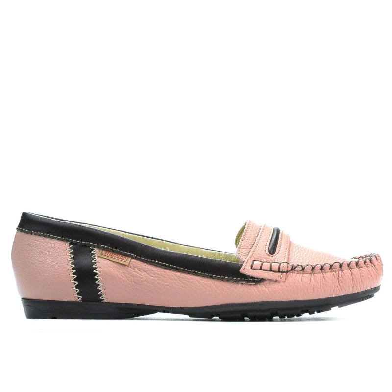 Mocasines mujer 619 rosa+café