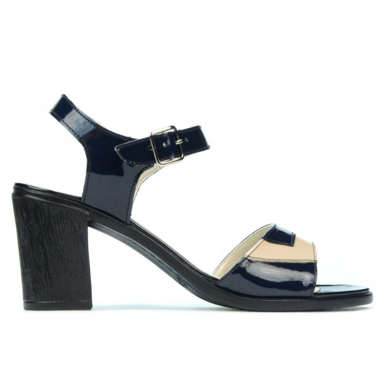 Sandalias de mujer 5042 charol índigo+beige