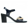 Sandalias de mujer 5042 charol índigo+beige