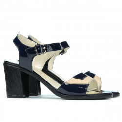 Sandalias de mujer 5042 charol índigo+beige