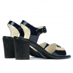 Sandalias de mujer 5042 charol índigo+beige