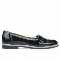 Zapatos casuales de mujer 699 charol negro combinado