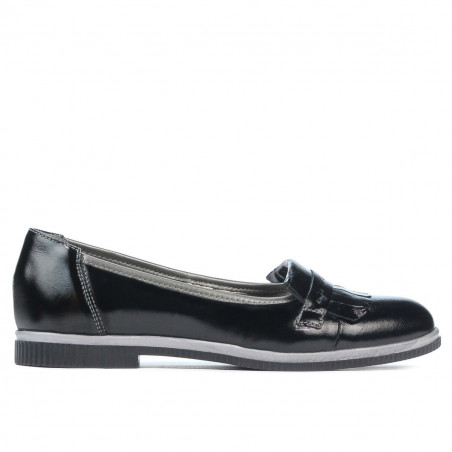 Zapatos casuales de mujer 699 charol negro combinado