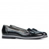 Zapatos casuales de mujer 699 charol negro combinado