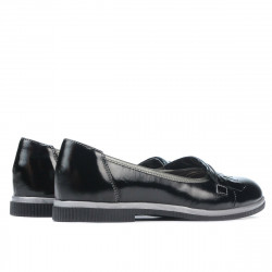 Zapatos casuales de mujer 699 charol negro combinado
