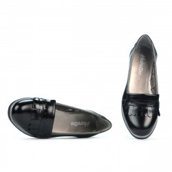 Zapatos casuales de mujer 699 charol negro combinado