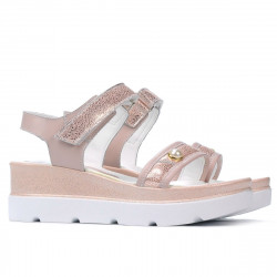Sandalias mujer 5051 polvo nácar combinado