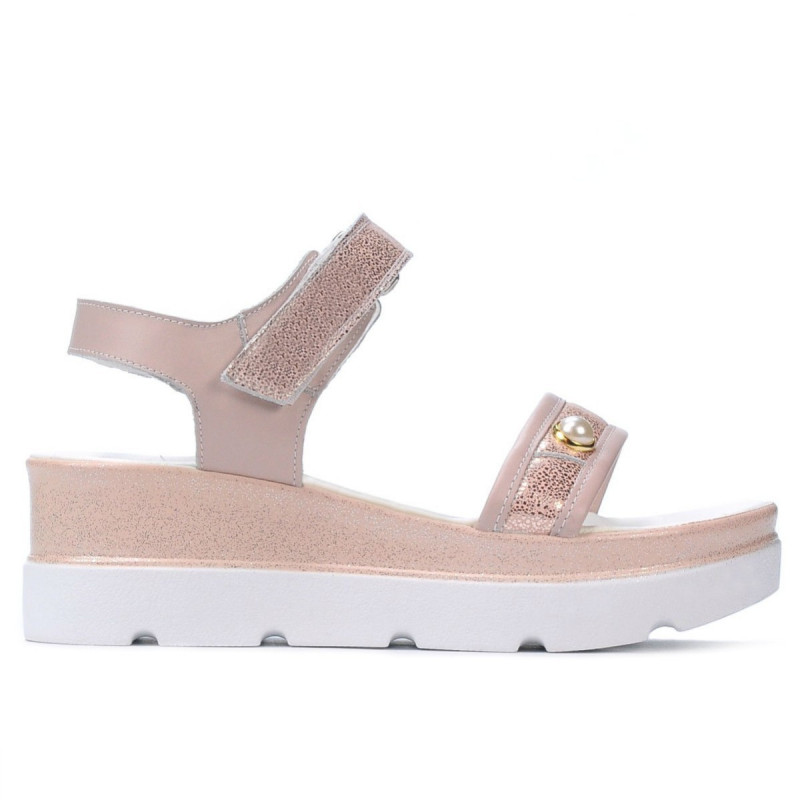 Sandalias mujer 5051 polvo nácar combinado