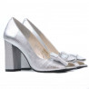 Sandalias de mujer 1271 plateado satinado