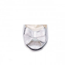 Sandalias de mujer 1271 plateado satinado