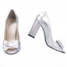 Sandalias de mujer 1271 plateado satinado