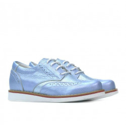Zapatos para niños 154 azul perla combinado
