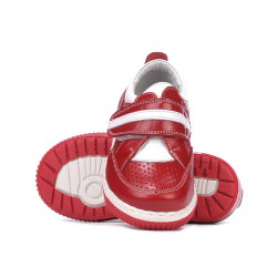 Zapatos de niños pequeños 64c rojo+blanco